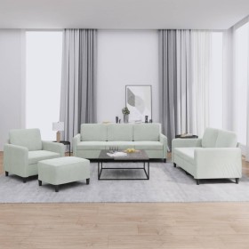 Juego de sofás 4 piezas terciopelo gris claro de , Sofás - Ref: Foro24-3201944, Precio: 598,16 €, Descuento: %