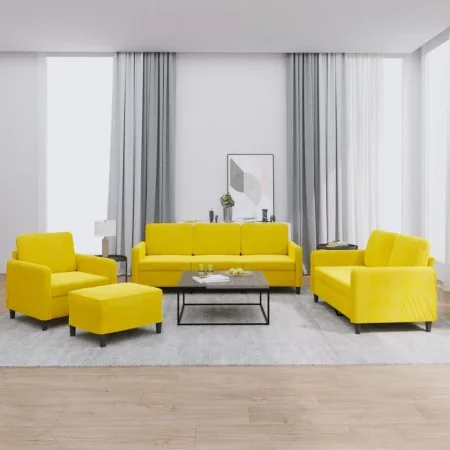 Juego de sofás 4 piezas terciopelo amarillo de , Sofás - Ref: Foro24-3201950, Precio: 706,12 €, Descuento: %