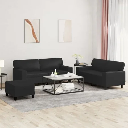 Juego de sofás 3 piezas cuero sintético negro de , Sofás - Ref: Foro24-3201919, Precio: 561,15 €, Descuento: %