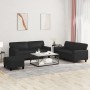 Juego de sofás 3 piezas cuero sintético negro de , Sofás - Ref: Foro24-3201919, Precio: 571,82 €, Descuento: %