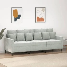 Sofá de 3 plazas terciopelo gris claro 180 cm de , Sofás - Ref: Foro24-359313, Precio: 262,85 €, Descuento: %
