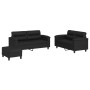 Juego de sofás con cojines 3 piezas cuero sintético negro de , Sofás - Ref: Foro24-3202367, Precio: 475,92 €, Descuento: %