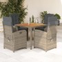 Set comedor de jardín 5 piezas con cojines ratán sintético gris en Conjuntos de jardín | Comprar online en Foru.es