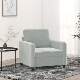 Sillón de terciopelo gris claro 60 cm de , Sofás - Ref: Foro24-359422, Precio: 132,66 €, Descuento: %
