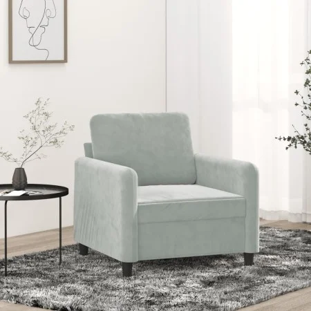 Sillón de terciopelo gris claro 60 cm de , Sofás - Ref: Foro24-359422, Precio: 132,66 €, Descuento: %