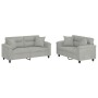Juego de sofás con cojines 2 piezas tela microfibra gris claro de , Sofás - Ref: Foro24-3202327, Precio: 546,17 €, Descuento: %