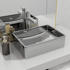 Lavabo 41x30x12 cm cerámica plateado de vidaXL, Lavabos - Ref: Foro24-143495, Precio: 75,69 €, Descuento: %