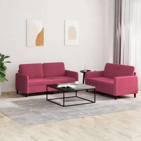 Zweiteiliges Samtsofa-Set in Weinrot. von , Sofas - Ref: Foro24-3201978, Preis: 453,96 €, Rabatt: %