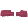 Juego de sofás 2 piezas terciopelo rojo tinto de , Sofás - Ref: Foro24-3201978, Precio: 462,09 €, Descuento: %