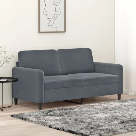 Sofá de 2 plazas de terciopelo gris oscuro 140 cm de , Sofás - Ref: Foro24-359443, Precio: 180,02 €, Descuento: %