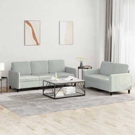 Juego de sofás 2 piezas terciopelo gris claro de , Sofás - Ref: Foro24-3202014, Precio: 421,54 €, Descuento: %