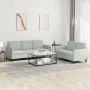 Zweiteiliges Sofa-Set aus hellgrauem Samt von , Sofas - Ref: Foro24-3202014, Preis: 435,60 €, Rabatt: %