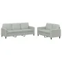 Juego de sofás 2 piezas terciopelo gris claro de , Sofás - Ref: Foro24-3202014, Precio: 435,60 €, Descuento: %