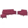 Juego de sofás 3 piezas terciopelo rojo tinto by , Sofas - Ref: Foro24-3202028, Price: 524,72 €, Discount: %