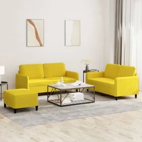 Juego de sofás 3 piezas terciopelo amarillo de , Sofás - Ref: Foro24-3201990, Precio: 480,68 €, Descuento: %