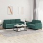 Juego de sofás 2 piezas terciopelo verde oscuro de , Sofás - Ref: Foro24-3202016, Precio: 564,50 €, Descuento: %