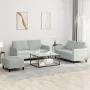 Juego de sofás 3 piezas terciopelo gris claro de , Sofás - Ref: Foro24-3201984, Precio: 396,83 €, Descuento: %