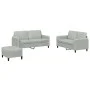 Juego de sofás 3 piezas terciopelo gris claro de , Sofás - Ref: Foro24-3201984, Precio: 396,83 €, Descuento: %