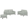 Juego de sofás 3 piezas terciopelo gris claro de , Sofás - Ref: Foro24-3201984, Precio: 399,46 €, Descuento: %