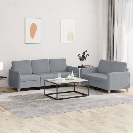 Juego de sofás con cojines 2 piezas tela gris claro de , Sofás - Ref: Foro24-3202118, Precio: 521,27 €, Descuento: %