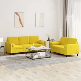 Juego de sofás con cojines 2 piezas terciopelo amarillo de , Sofás - Ref: Foro24-3202040, Precio: 538,75 €, Descuento: %