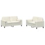 Juego de sofás con cojines 2 piezas terciopelo crema de , Sofás - Ref: Foro24-3202002, Precio: 522,05 €, Descuento: %