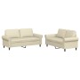 Juego de sofás con cojines 2 piezas cuero sintético crema de , Sofás - Ref: Foro24-3202151, Precio: 444,61 €, Descuento: %