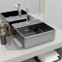Lavabo con orificio para grifo 38x30x11,5 cm cerámica plateado de vidaXL, Lavabos - Ref: Foro24-143487, Precio: 62,44 €, Desc...