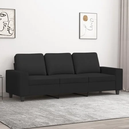 Dreisitzer-Sofa aus schwarzem Stoff, 180 cm. von , Sofas - Ref: Foro24-359403, Preis: 280,24 €, Rabatt: %