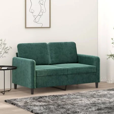 Sofá de 2 plazas de terciopelo verde oscuro 120 cm de , Sofás - Ref: Foro24-359434, Precio: 257,45 €, Descuento: %