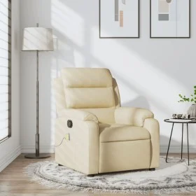 Sillón de masaje reclinable de tela crema de , Sillones - Ref: Foro24-373483, Precio: 263,50 €, Descuento: %