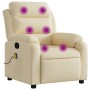 Sillón de masaje reclinable de tela crema de , Sillones - Ref: Foro24-373483, Precio: 238,64 €, Descuento: %