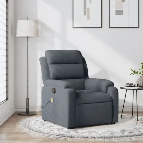 Sillón de masaje reclinable de terciopelo gris oscuro de , Sillones - Ref: Foro24-373512, Precio: 243,44 €, Descuento: %