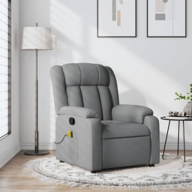 Sillón reclinable de masaje de tela gris claro de , Sillones - Ref: Foro24-373586, Precio: 223,43 €, Descuento: %