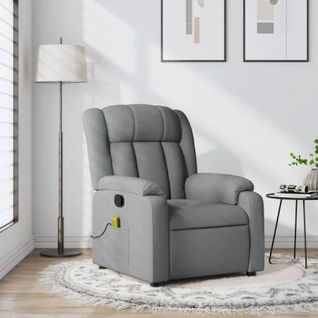 Sillón reclinable de masaje de tela gris claro de , Sillones - Ref: Foro24-373586, Precio: 220,12 €, Descuento: %