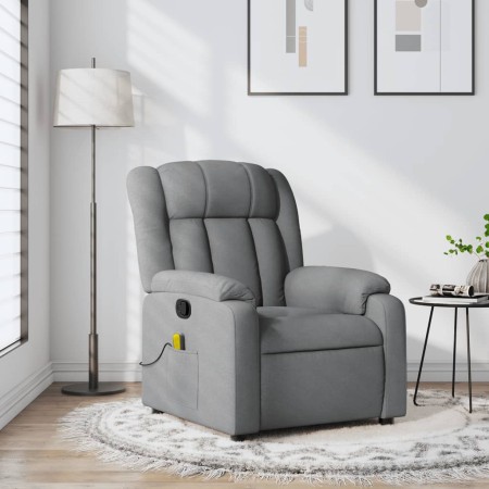 Sillón reclinable de masaje de tela gris claro de , Sillones - Ref: Foro24-373586, Precio: 223,43 €, Descuento: %
