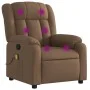 Sillón reclinable con masaje de tela marrón by , Armchairs - Ref: Foro24-373590, Price: 236,87 €, Discount: %