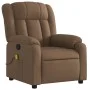 Sillón reclinable con masaje de tela marrón by , Armchairs - Ref: Foro24-373590, Price: 236,87 €, Discount: %