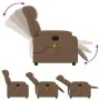 Sillón reclinable con masaje de tela marrón by , Armchairs - Ref: Foro24-373590, Price: 236,87 €, Discount: %