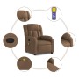 Sillón reclinable con masaje de tela marrón de , Sillones - Ref: Foro24-373590, Precio: 238,47 €, Descuento: %