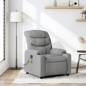 Sillón reclinable de masaje de tela gris claro de , Sillones - Ref: Foro24-374156, Precio: 265,53 €, Descuento: %
