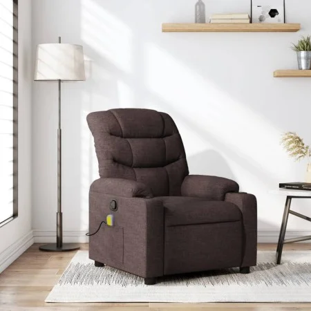 Sillón de masaje reclinable de tela marrón oscuro de , Sillones - Ref: Foro24-374161, Precio: 270,16 €, Descuento: %