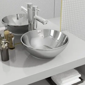 Lavabo 32,5x14 cm cerámica plateado de vidaXL, Lavabos - Ref: Foro24-143483, Precio: 62,07 €, Descuento: %
