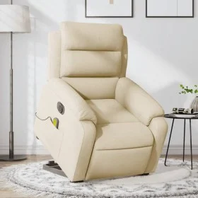 Sillón de masaje eléctrico reclinable elevable tela crema de , Sillones - Ref: Foro24-3205025, Precio: 388,56 €, Descuento: %