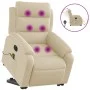 Sillón de masaje eléctrico reclinable elevable tela crema de , Sillones - Ref: Foro24-3205025, Precio: 388,56 €, Descuento: %
