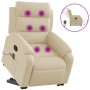 Sillón de masaje eléctrico reclinable elevable tela crema de , Sillones - Ref: Foro24-3205025, Precio: 343,99 €, Descuento: %
