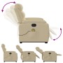 Sillón de masaje eléctrico reclinable elevable tela crema de , Sillones - Ref: Foro24-3205025, Precio: 343,99 €, Descuento: %