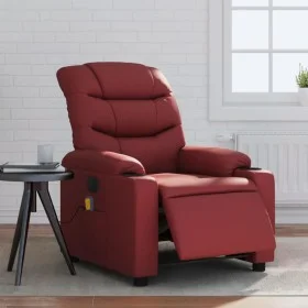 Elektrischer verstellbarer Massagesessel aus Kunstleder in Weinrot. von , Sessel - Ref: Foro24-3206596, Preis: 277,57 €, Raba...