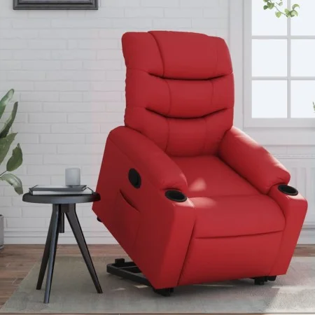 Sillón reclinable elevable cuero artificial rojo de , Sillones - Ref: Foro24-3206604, Precio: 311,66 €, Descuento: %