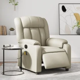 Sillón de masaje reclinable eléctrico cuero sintético crema de , Sillones - Ref: Foro24-3205258, Precio: 283,15 €, Descuento: %